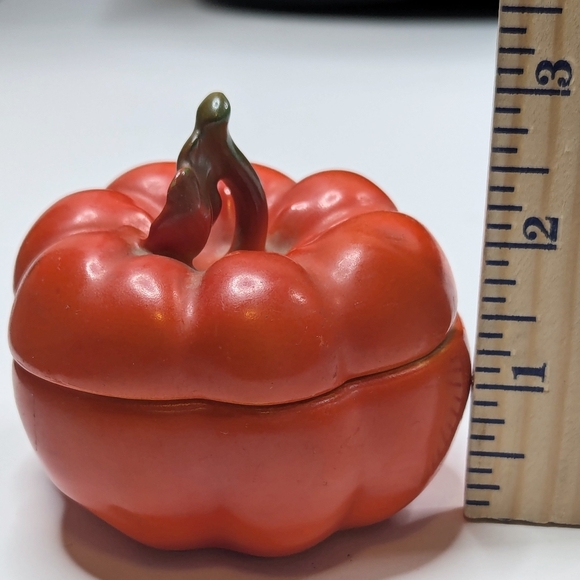 Antique 1910s Royal Bayreuth Porcelain Tomato/Pepper Trinket Box Collectible Red - Picture 8 of 10